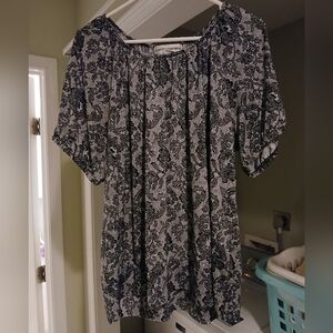 Cato Black and White Patterned Blouse